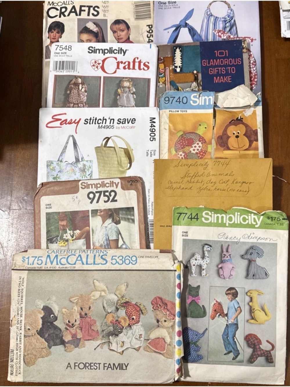 Lot of 10 Vintage Crafts Sewing Patterns McCall's Simplicity